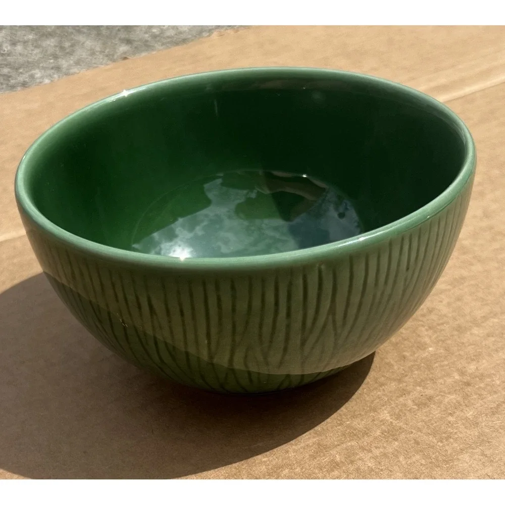 Tabletops Gallery Westwood Green Ceramic Bowl Textured Dishwasher Microwave Safe